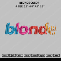 Blonde Color Embroidery File 4 size