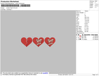 Broken Hearts Embroidery File 4 size
