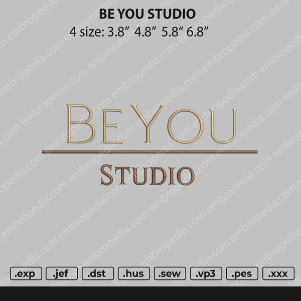 Be You Studio Embroidery File 4 size