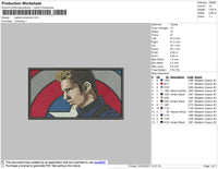 Captain America Rectangle Embroidery File 4 size