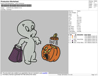 Casper Halloween Embroidery File 4 size