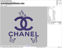 CC Chanel Butterflies Embroidery File 4 size