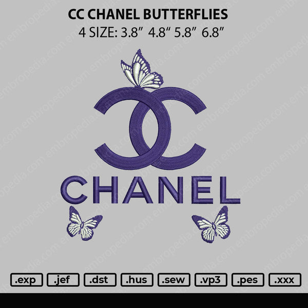 CC Chanel Butterflies Embroidery File 4 size – Embropedia