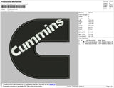 C Cummins Embroidery File 4 size