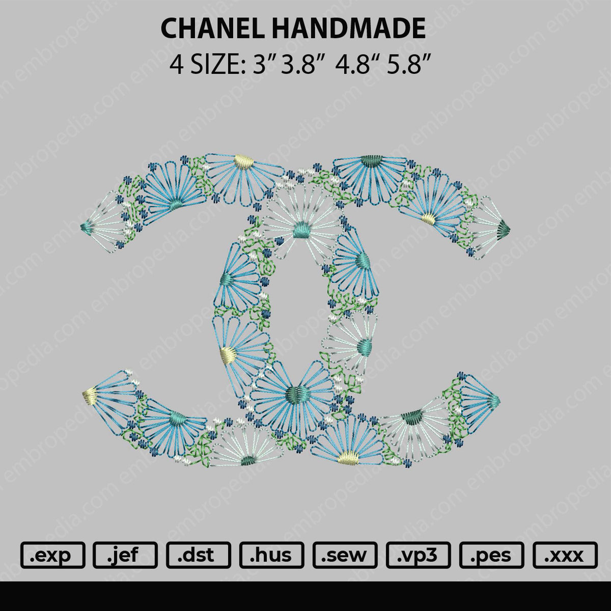 Buy Chanel black and white logo Embroidery Dst Pes File online in USA