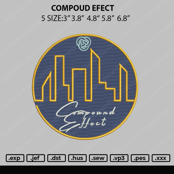 Compoud Effect Embroidery File 5 size