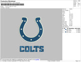 Colts Logo Embroidery File 4 size
