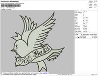 Bird Cry Baby Embroidery File 5 size