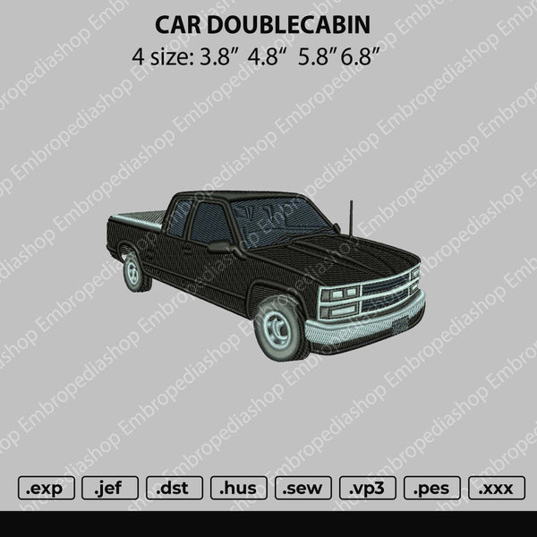 Car Doublecabin Embroidery File 4 size