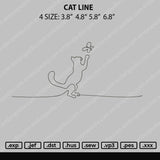 Cat Line Embroidery File 4 size