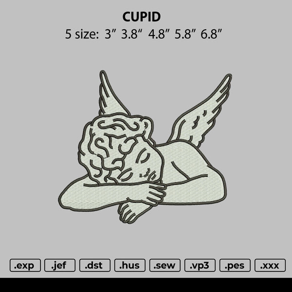 Cupid Embroidery File 5 size