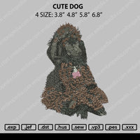 Cute Dog Embroidery File 4 size