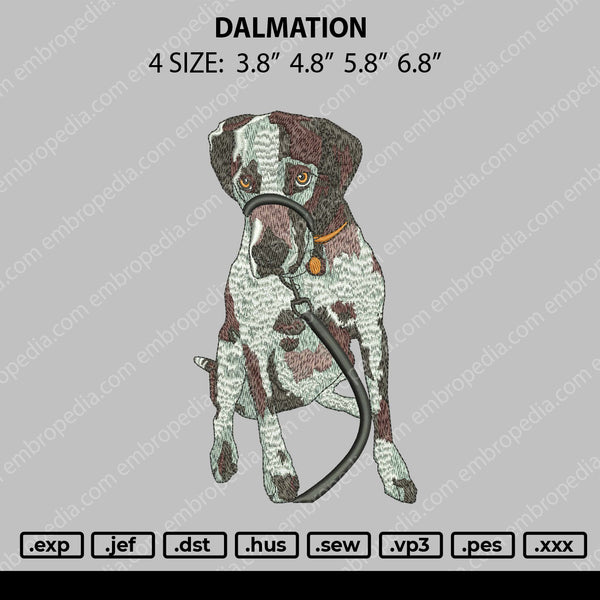 Dalmation Embroidery File 4 size