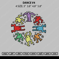 Dance V4 Embroidery File 4 Size