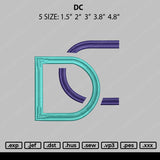DC Embroidery File 5 size