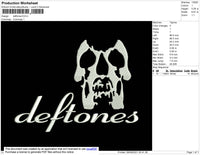 Deftones Embroidery File 4 size