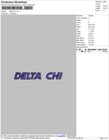 Delta Chi Embroidery File 4 size