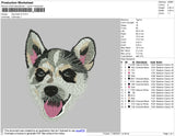 Dog Head V5 Embroidery File 4 size