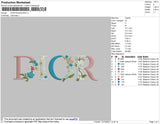 Dior Flowers 002 Embroidery File 4 size
