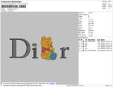 Dior Pooh Embroidery File 4 size