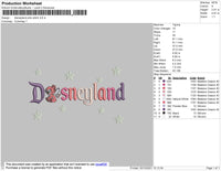 Disneyland Pink Embroidery File 8 size
