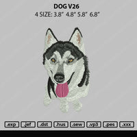 Dog V26 Embroidery File 4 size