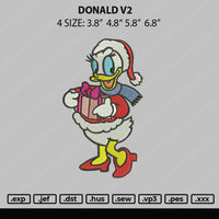 Donald Xmas V2 Embroidery File 4 size