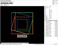Donda V2 Embroidery File 4 Size