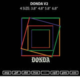 Donda V2 Embroidery File 4 Size