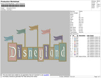Disneyland Embroidery File 5 size