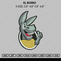 El Burro Embroidery File 4 size