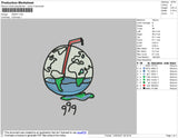 Earth 999 Embroidery File 4 Size