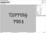 Flipping Embroidery File 4 size