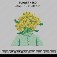 Flower Head Embroidery File 4 size