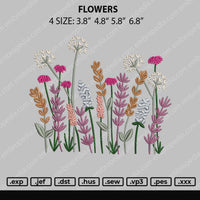 Flowers Embroidery File 4 size