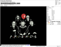 Friends Halloween Embroidery File 4 size