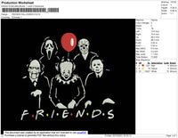 Friends Halloween Embroidery File 4 size