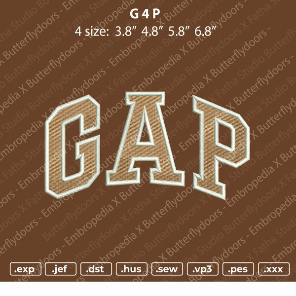 GAP Embroidery File 4 Size