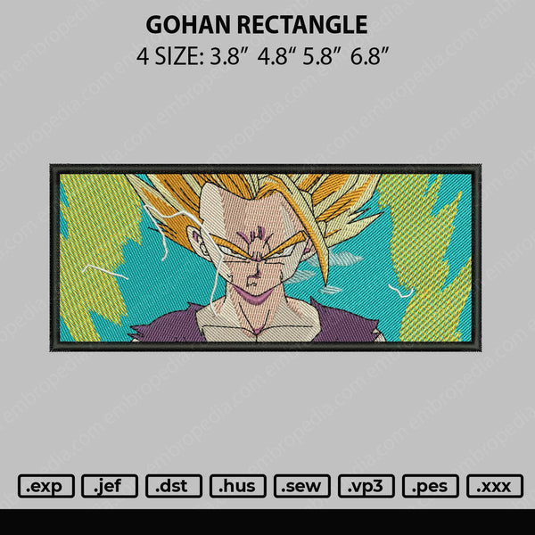 Gohan Rectangle Embroidery File 4 size