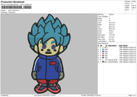 Goku Chibi Embroidery File 4 size