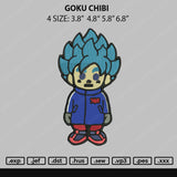 Goku Chibi Embroidery File 4 size