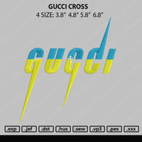 Gucci Cross Embroidery File 4 size