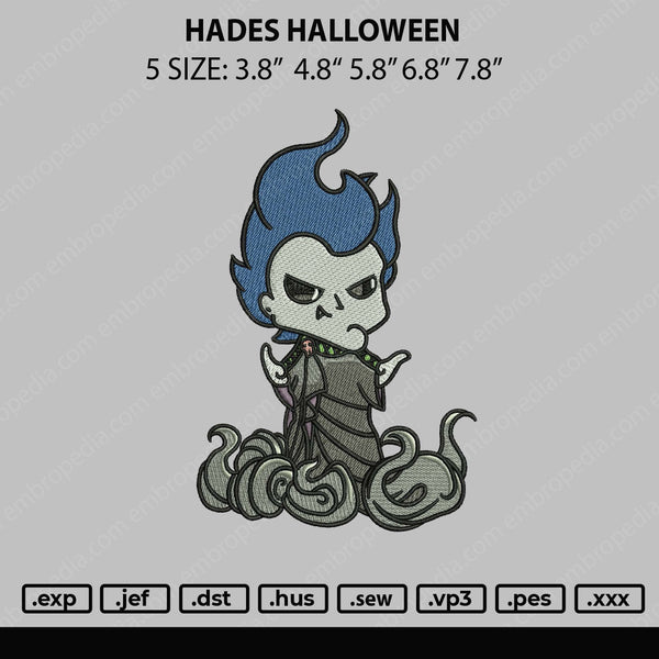 Hades Halloween Embroidery File 5 sizes