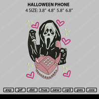 Halloween Phone Embroidery File 4 size