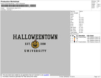 Halloweentown Black Embroidery File 8 size