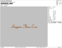 Happier Text Embroidery File 4 size