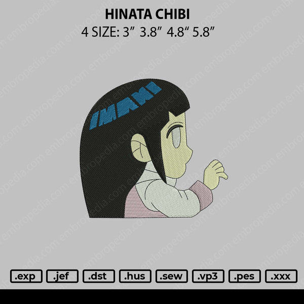 Hinata Chibi Embroidery File 4 size