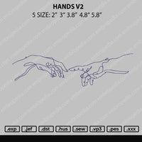 Hands V2 Embroidery File 4 size