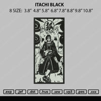 Itachi Black Rectangle Embroidery File 8 size
