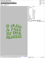 It Is All A Apart Text Embroidery File 4 size